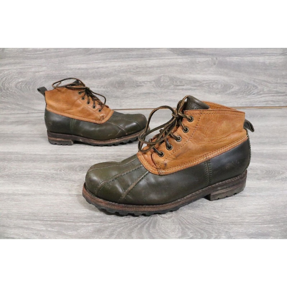 Men’s Frye Warren Low Duck Boot Brown Deep Green Size 10.5 D